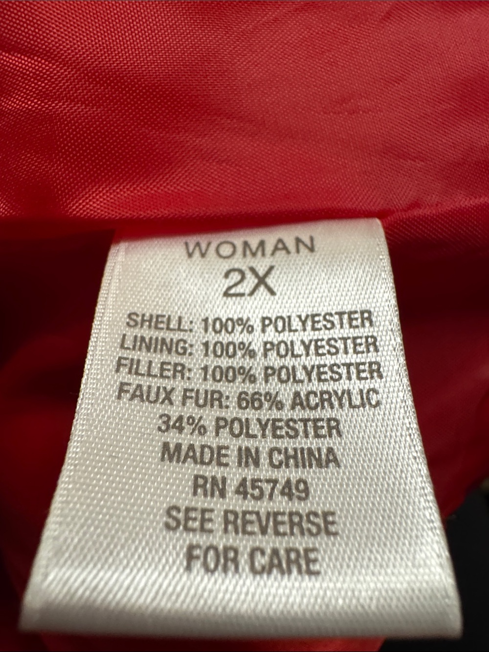Roz & Ali Bright Red Quilted Vest with Faux Fur Trim - Picture 6 of 6